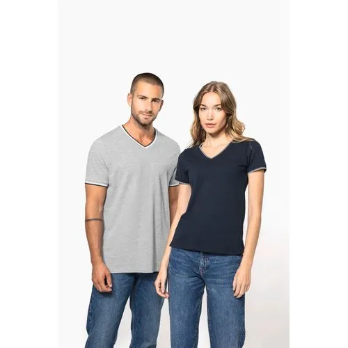 T-shirt maille piquée col V homme 12 T-shirt maille piquée col V femme