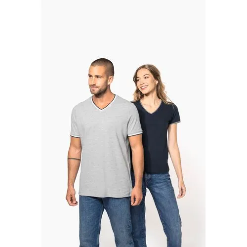 T-shirt maille piquée col V homme 11 T-shirt maille piquée col V femme