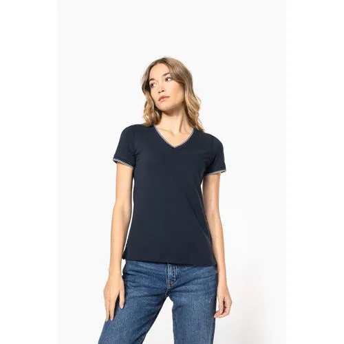 T-shirt maille piquée col V femme 9 T-shirt maille piquée col V femme