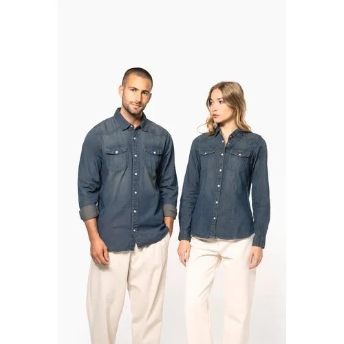 Chemise denim manches longues femme
