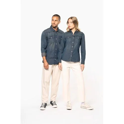 Chemise denim manches longues femme