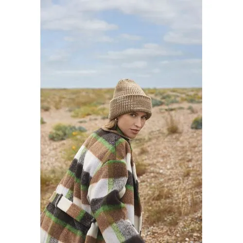 Bonnet à patch en grosse mailles