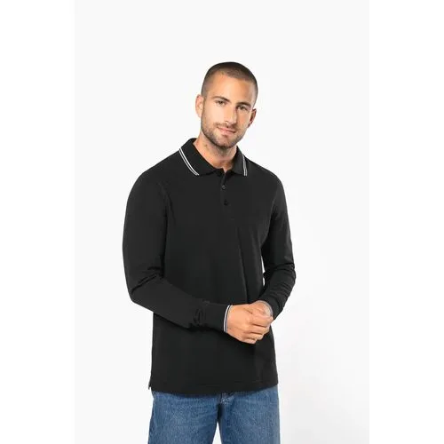Polo maille piquée manches longues homme 7 Polo maille piquée manches longues homme