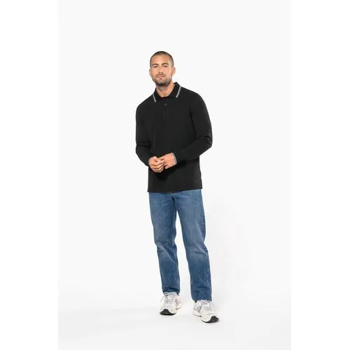 Polo maille piquée manches longues homme 9 Polo maille piquée manches longues homme