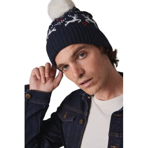 Bonnet de Noël motifs rennes 4 Bonnet de Noël motifs rennes