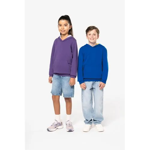 Sweat-shirt capuche contrastée enfant