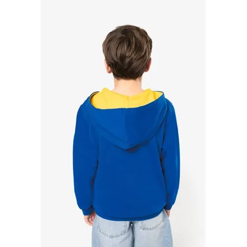 Sweat-shirt capuche contrastée enfant