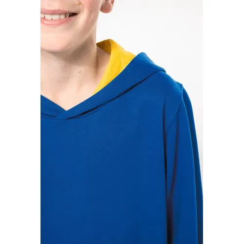 Sweat-shirt capuche contrastée enfant