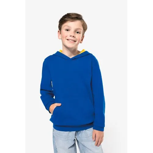 Sweat-shirt capuche contrastée enfant