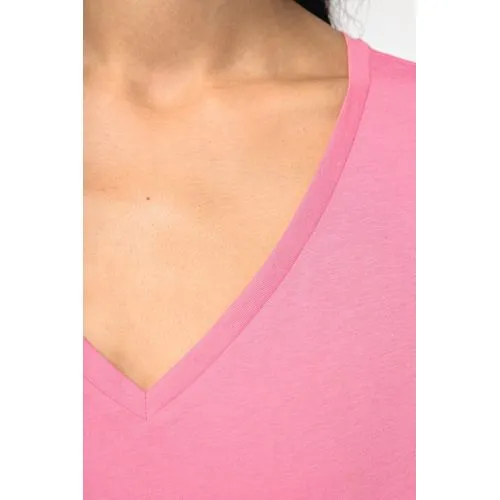 T-shirt écoresponsable loose à col V femme