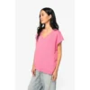 T-shirt écoresponsable loose à col V femme