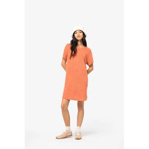 Robe t-shirt écoresponsable en éponge à épaules tombantes femme