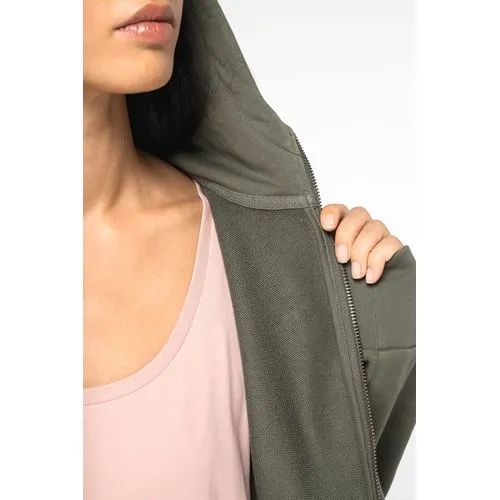 Sweat-shirt écoresponsable zippé à capuche French Terry femme