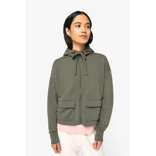 Sweat-shirt écoresponsable zippé à capuche French Terry femme