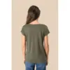 T-shirt col V en lin femme