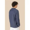 Chemise à col Mao délavée  en lin homme