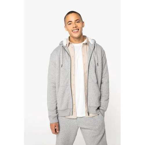 Sweat-shirt écoresponsable zippé doublé en sherpa unisexe