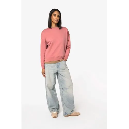 Sweat-shirt écoresponsable à col rond à épaules tombantes femme