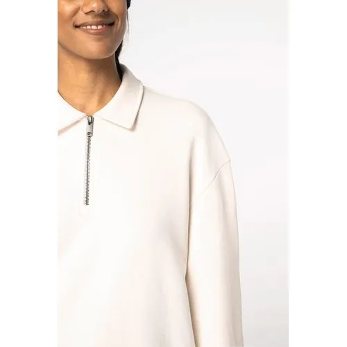 Sweat-shirt écoresponsable quart zip col polo à épaules tombantes unisexe 7 Sweat-shirt écoresponsable quart zip col polo à épaules tombantes unisexe