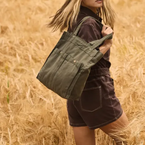 Sac à main à double poche frontale