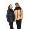 Parka matelassée à capuche bi-ton unisexe