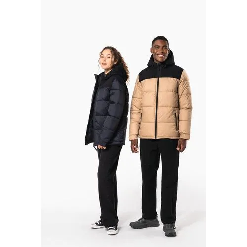 Parka matelassée à capuche bi-ton unisexe