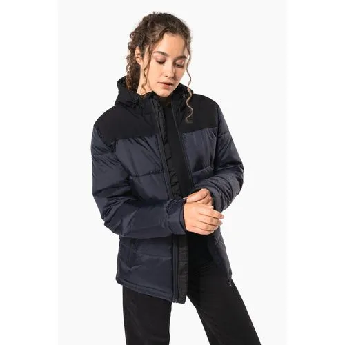 Parka matelassée à capuche bi-ton unisexe