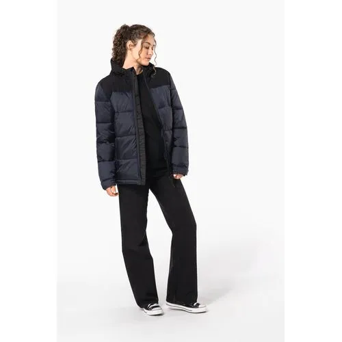 Parka matelassée à capuche bi-ton unisexe