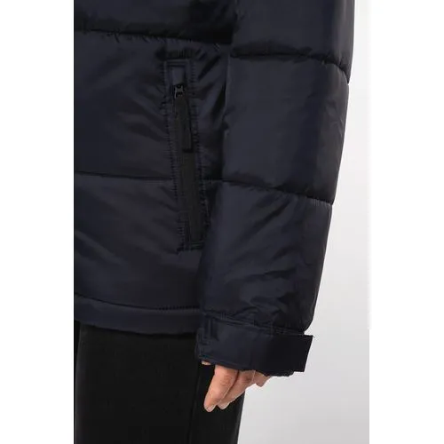 Parka matelassée à capuche bi-ton unisexe