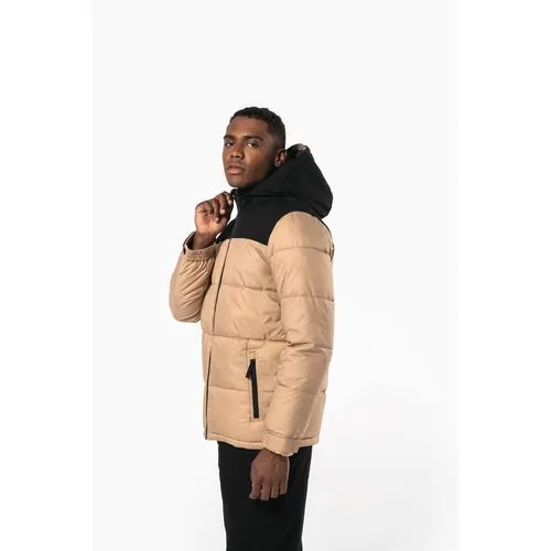 Parka matelassée à capuche bi-ton unisexe