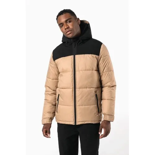 Parka matelassée à capuche bi-ton unisexe