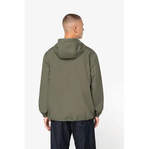 Veste coupe-vent imperméable écoresponsable quart zip unisexe