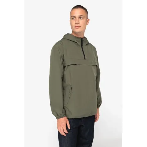 Veste coupe-vent imperméable écoresponsable quart zip unisexe