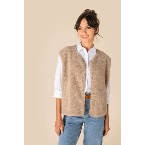 Veste sans manches en sherpa femme
