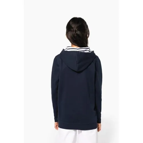 Sweat-shirt à capuche contrastée à motifs enfant unisexe