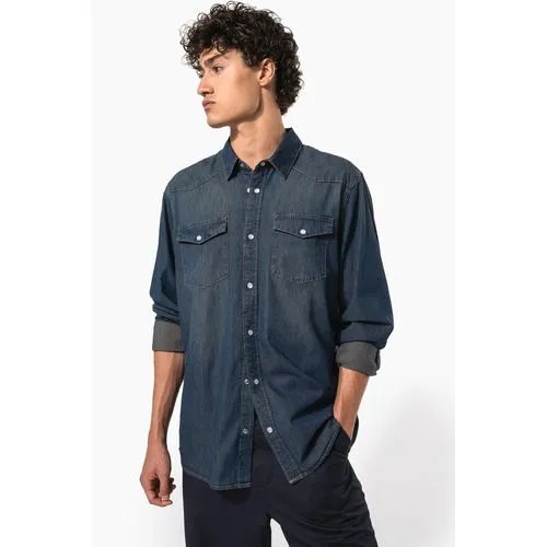 Chemise denim manches longues