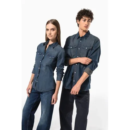 Chemise denim manches longues femme