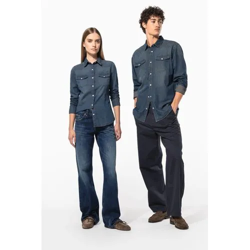 Chemise denim manches longues femme