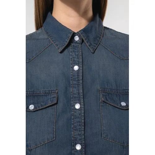 Chemise denim manches longues femme