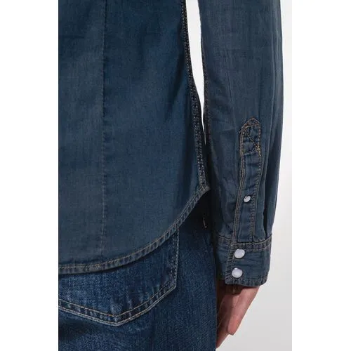 Chemise denim manches longues femme