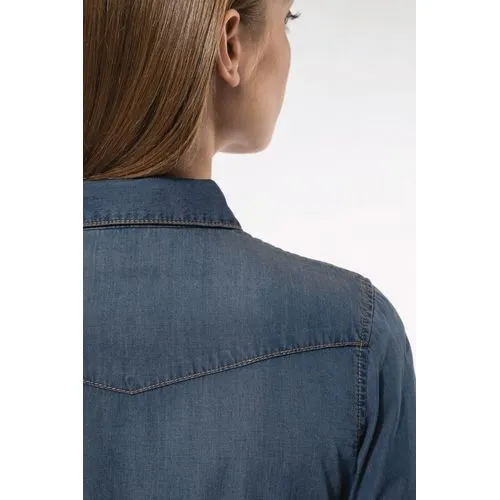 Chemise denim manches longues femme