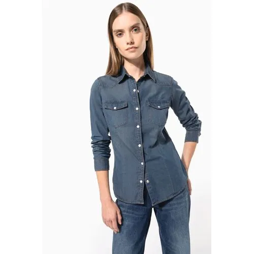 Chemise denim manches longues femme