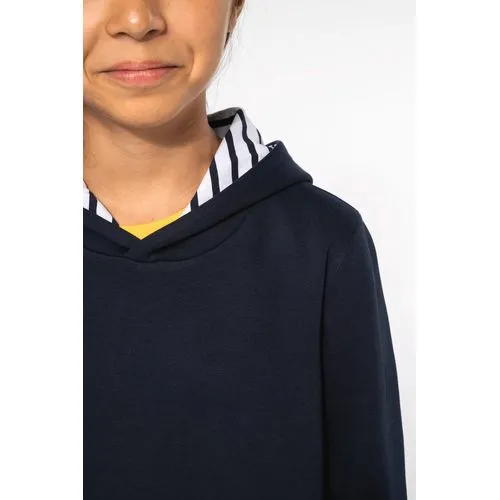 Sweat-shirt à capuche contrastée à motifs enfant unisexe