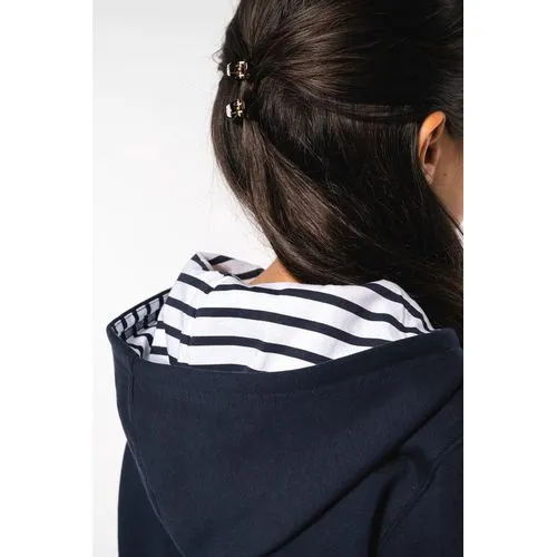 Sweat-shirt à capuche contrastée à motifs enfant unisexe