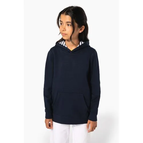 Sweat-shirt à capuche contrastée à motifs enfant unisexe