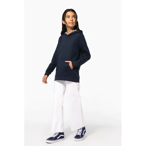 Sweat-shirt à capuche contrastée à motifs enfant unisexe
