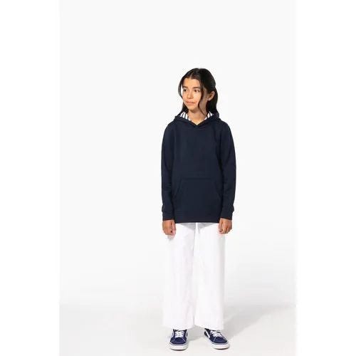 Sweat-shirt à capuche contrastée à motifs enfant unisexe