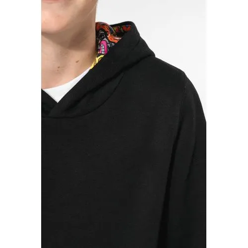 Sweat-shirt à capuche contrastée à motifs enfant unisexe