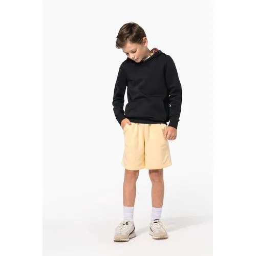 Sweat-shirt à capuche contrastée à motifs enfant unisexe