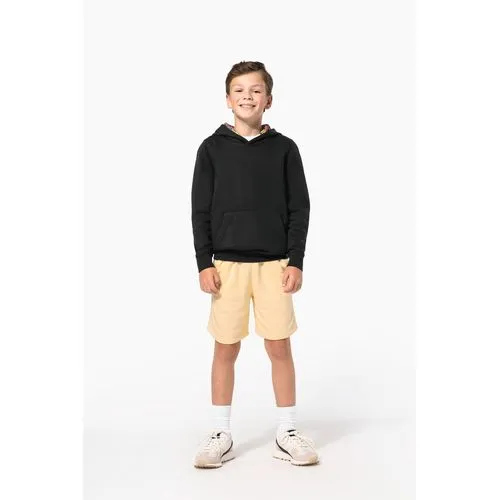 Sweat-shirt à capuche contrastée à motifs enfant unisexe